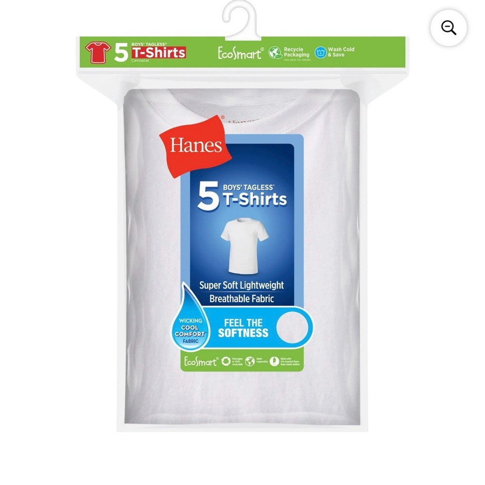 8 white cotton undershirt tshirts. Hanes Kids White Short Sleeve Tee 8 pack. L
